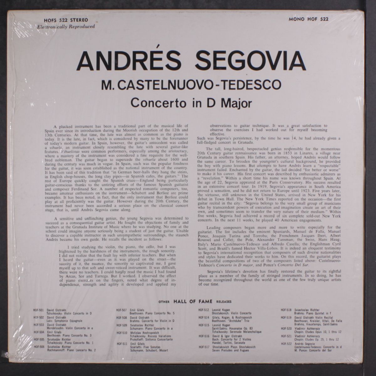 concerto in d major / concerto del sur by ANDRES SEGOVIA