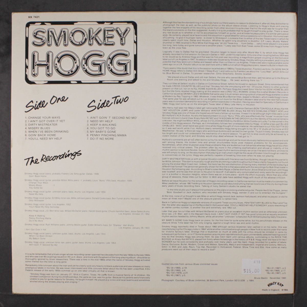 goin' back home by SMOKEY HOGG