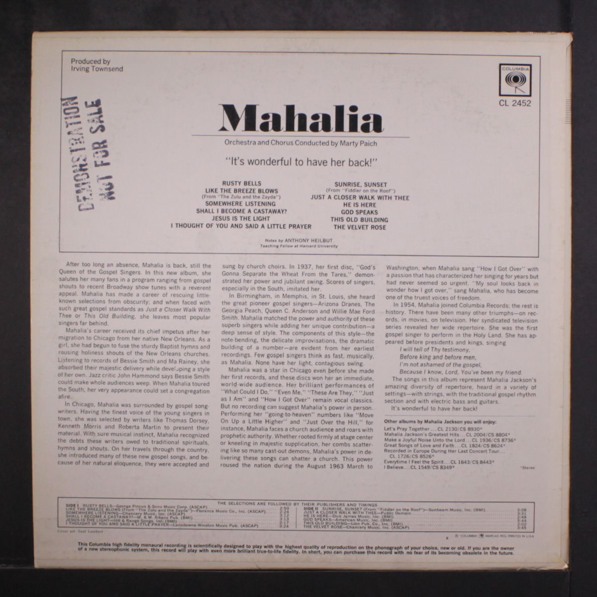 mahalia by MAHALIA JACKSON