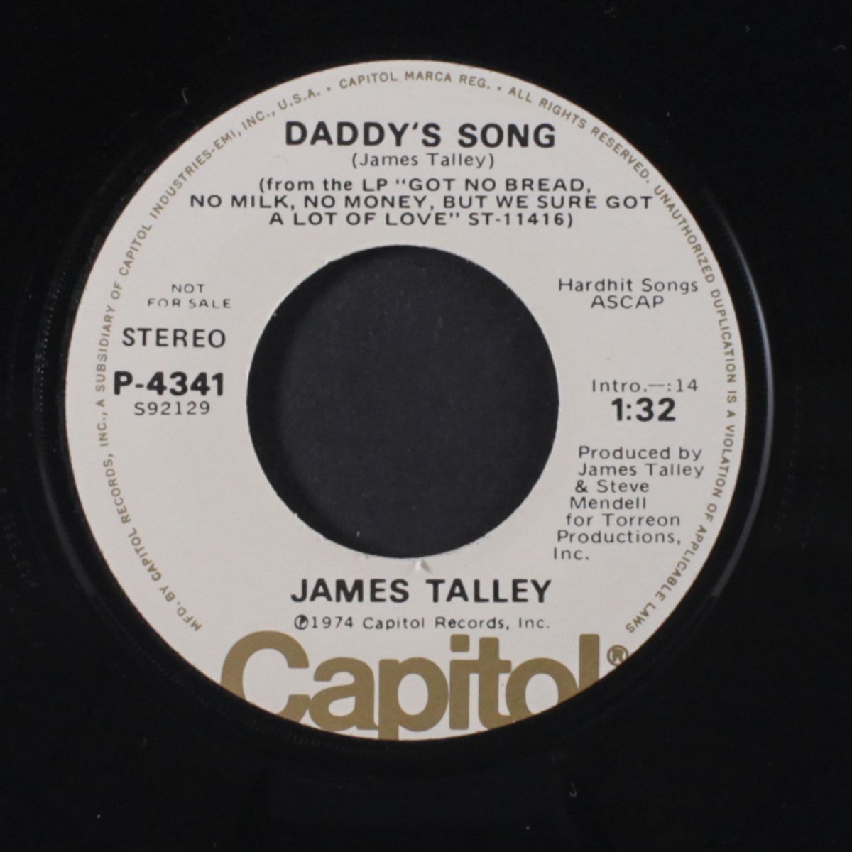 sometimes i think about suzanne / daddy's song by JAMES TALLEY