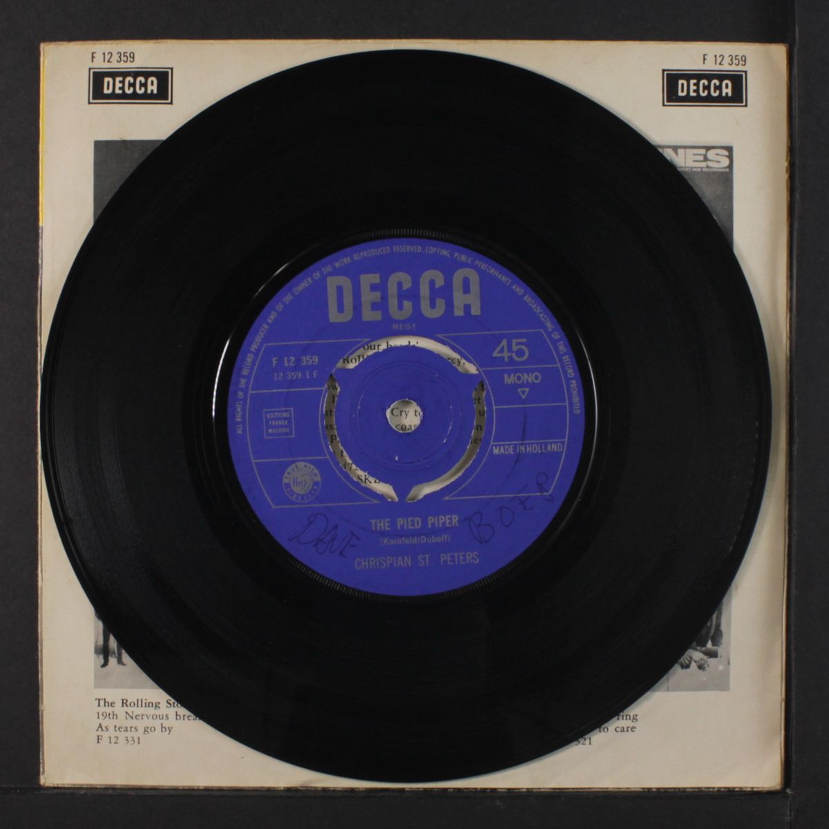 the pied piper / sweet dawn my true love by CRISPIAN ST. PETERS