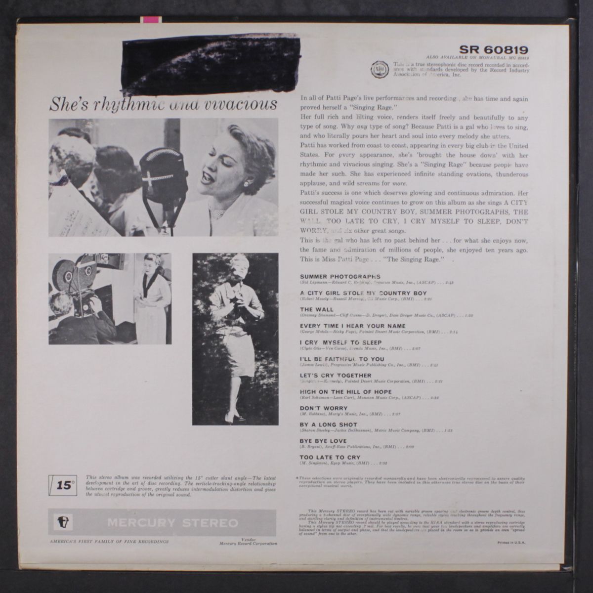 the singing rage by PATTI PAGE