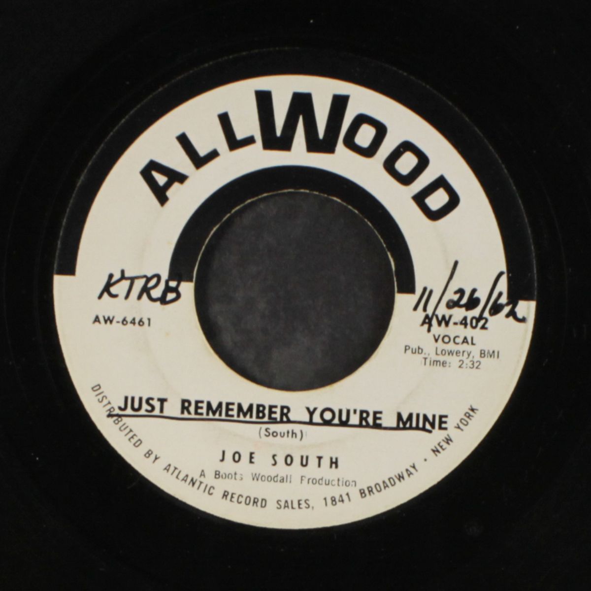 just remember you're mine / silly me by JOE SOUTH