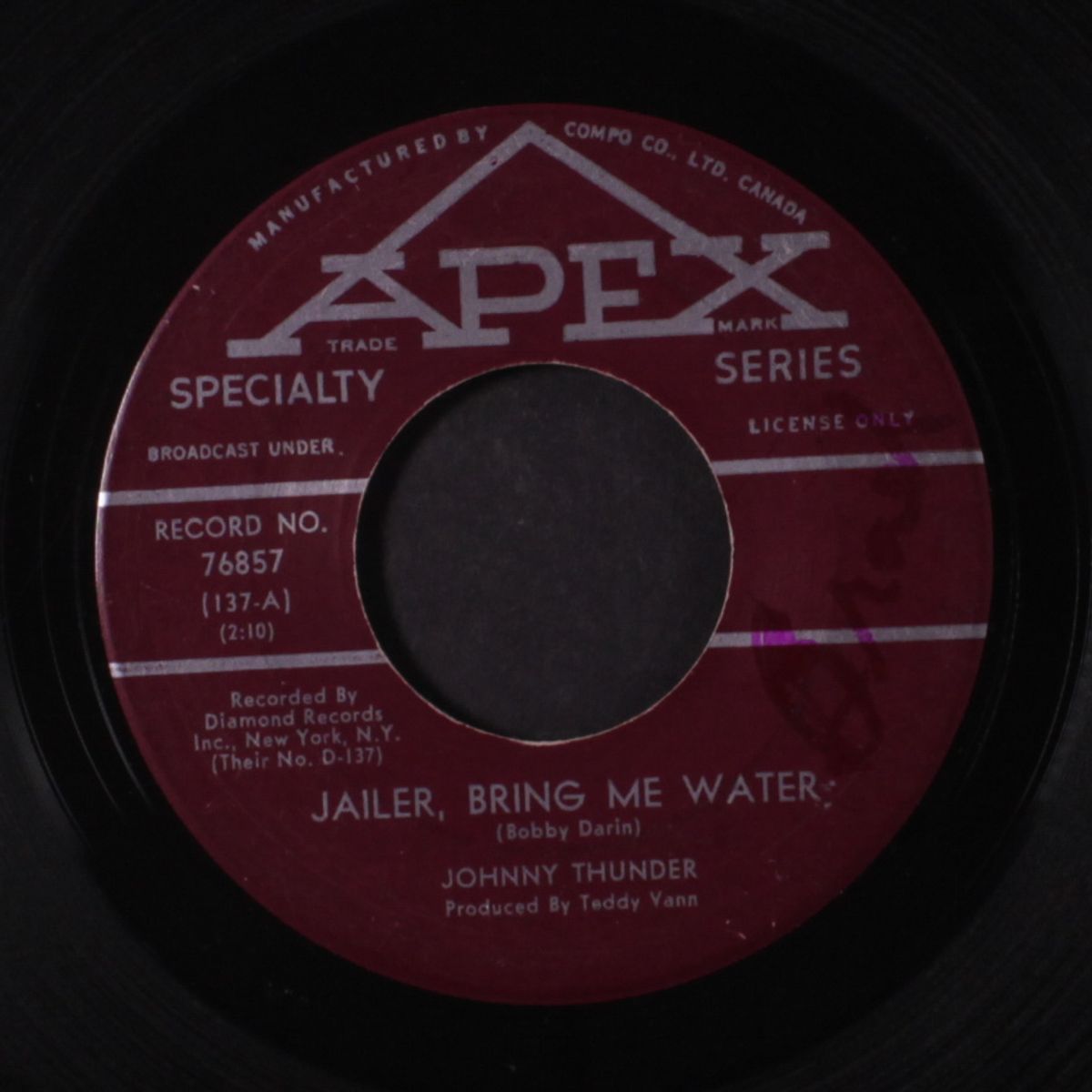outlaw / jailer bring me water by JOHNNY THUNDER
