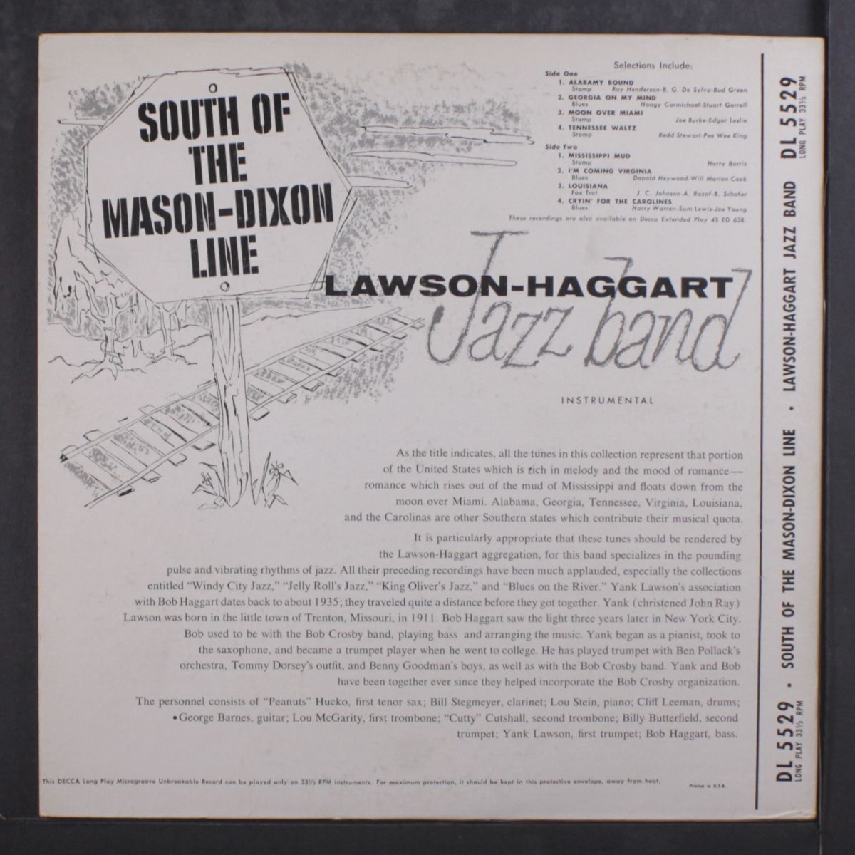 south of the mason-dixon line by LAWSON-HAGGART JAZZ BAND
