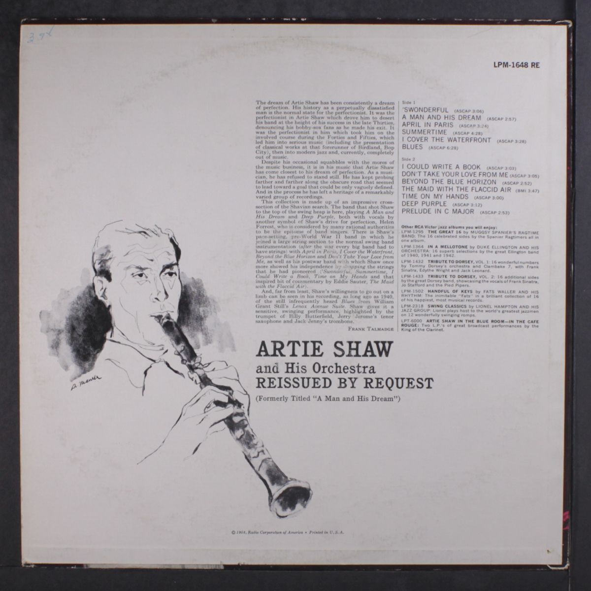 reissued by request by ARTIE SHAW