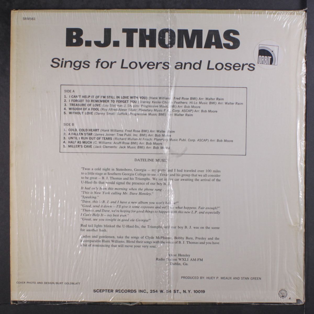 sings for lovers and losers by B.J. THOMAS