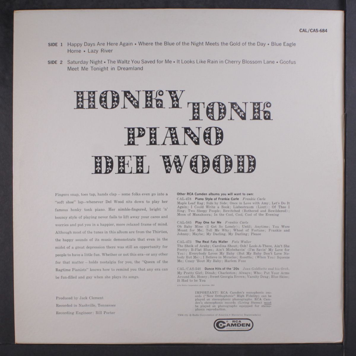 honky-tonk piano by DEL WOOD