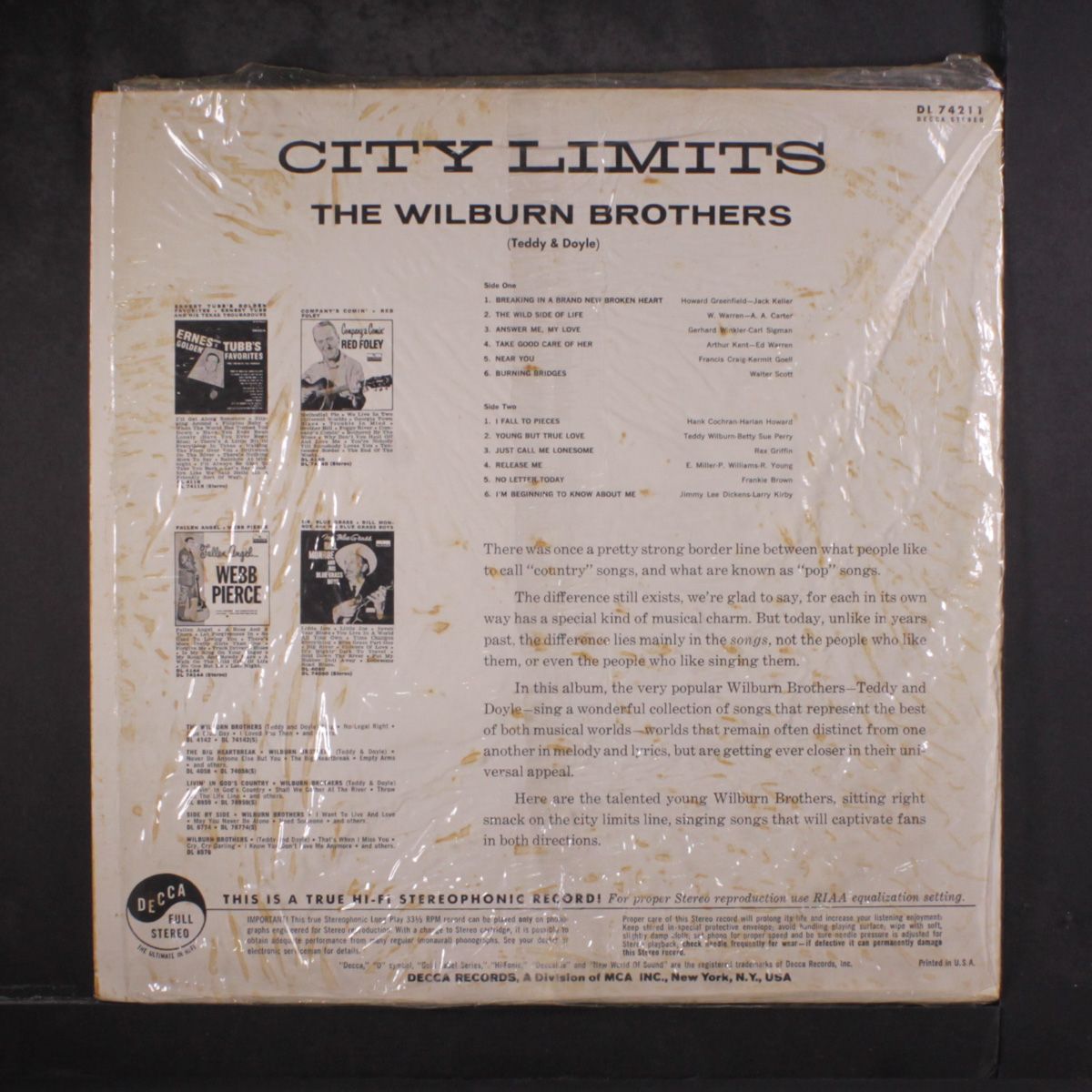 city limits by WILBURN BROTHERS