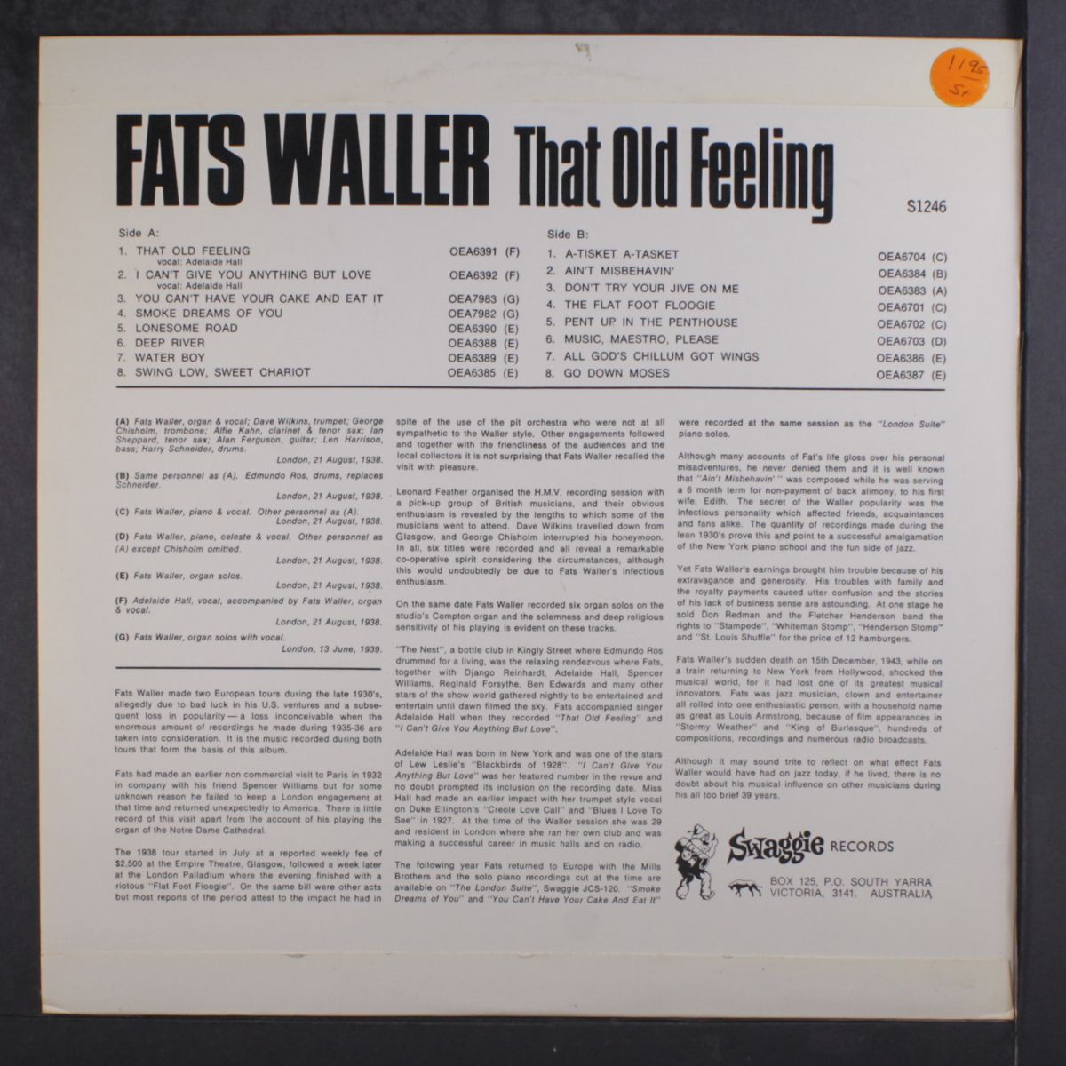 that old feeling by FATS WALLER