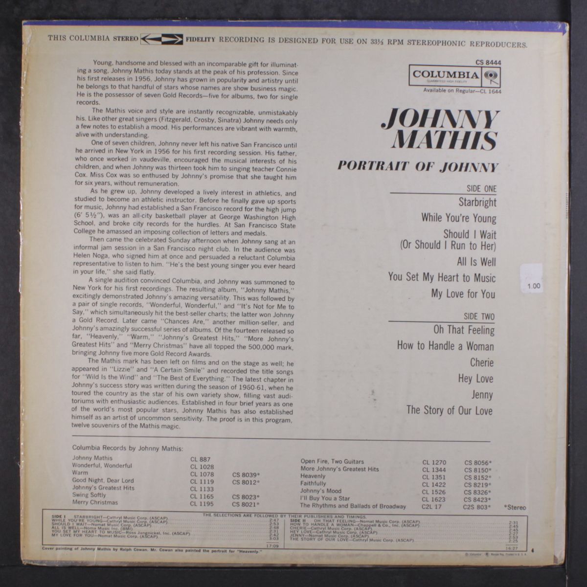 portrait of johnny by JOHNNY MATHIS