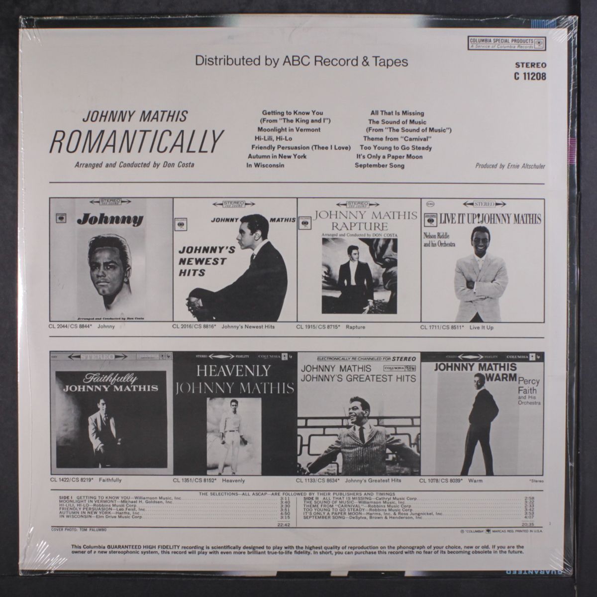 romantically by JOHNNY MATHIS
