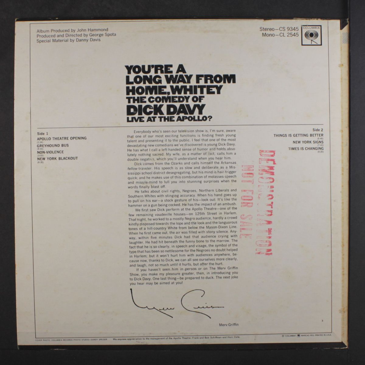 you're a long way from home, whitey by DICK DAVY