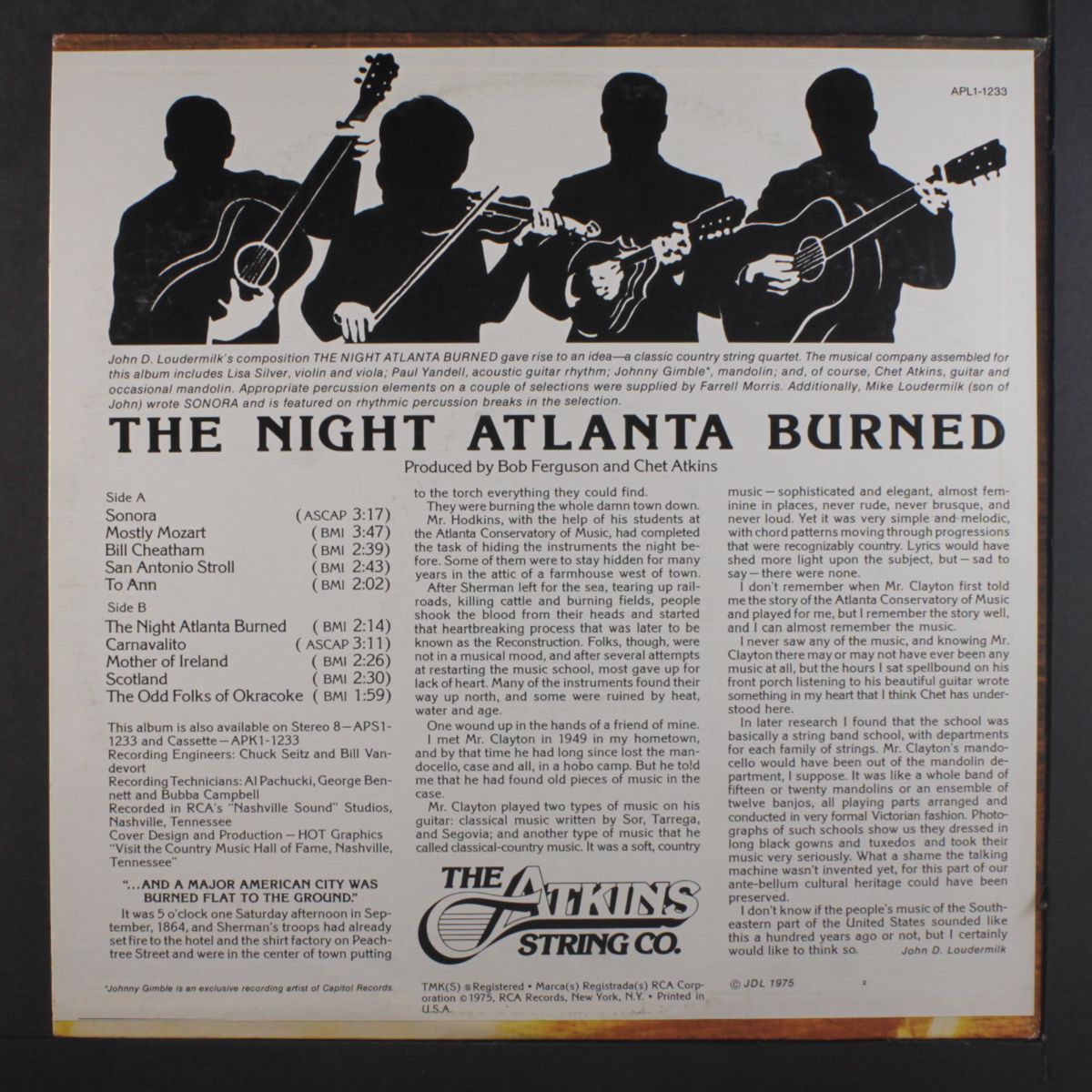 the night atlanta burned by ATKINS STRING CO.