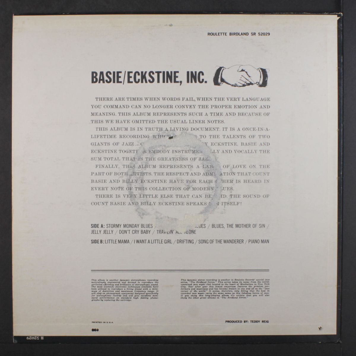 basie/eckstine incorporated by COUNT BASIE & BILLY ECKSTINE