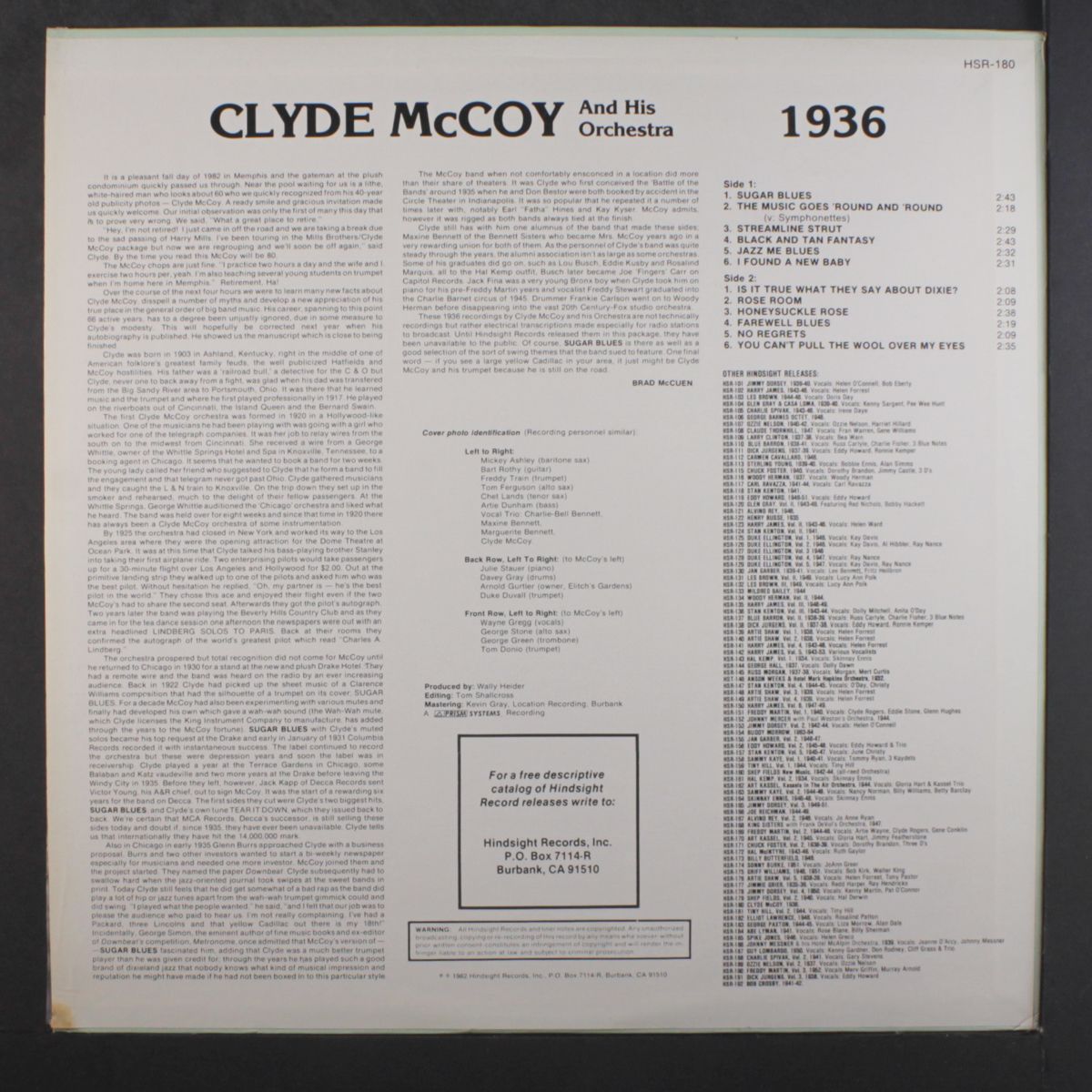 the uncollected, 1936 by CLYDE MCCOY