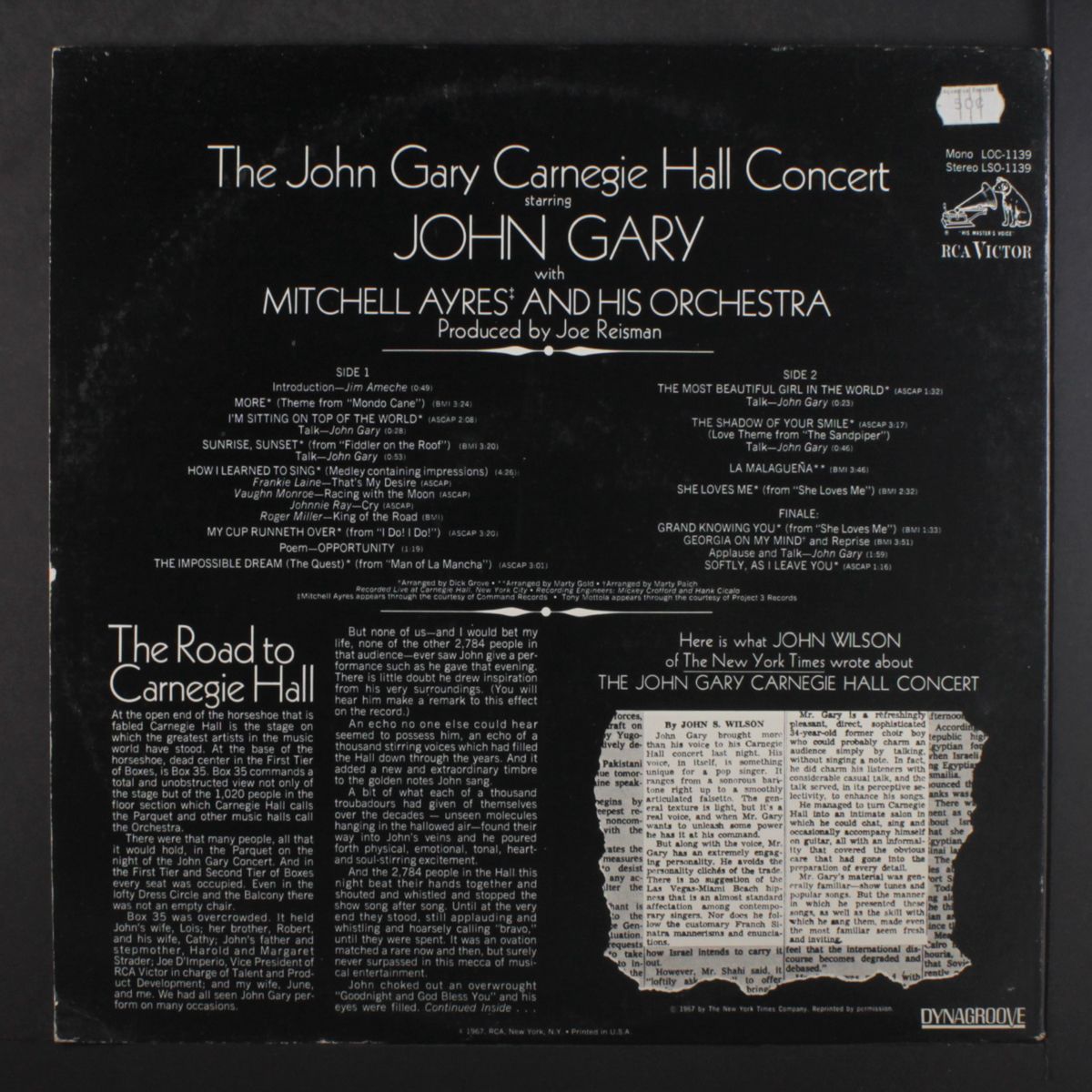 carnegie hall concert by JOHN GARY
