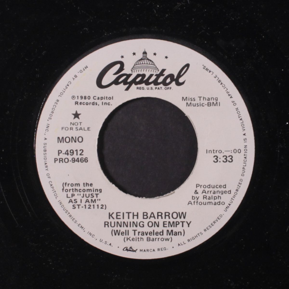 running on empty / mono by KEITH BARROW