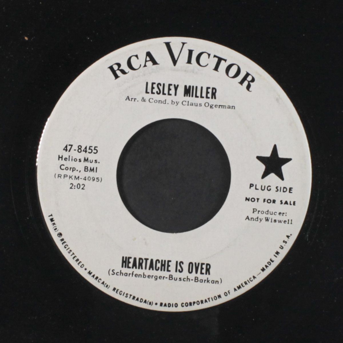 heartache is over / walk with me by LESLEY MILLER