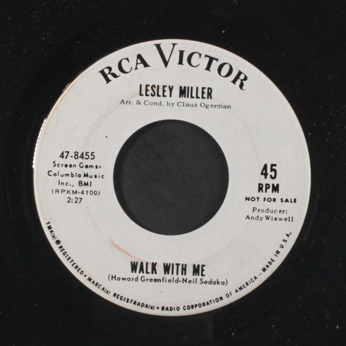 heartache is over / walk with me by LESLEY MILLER
