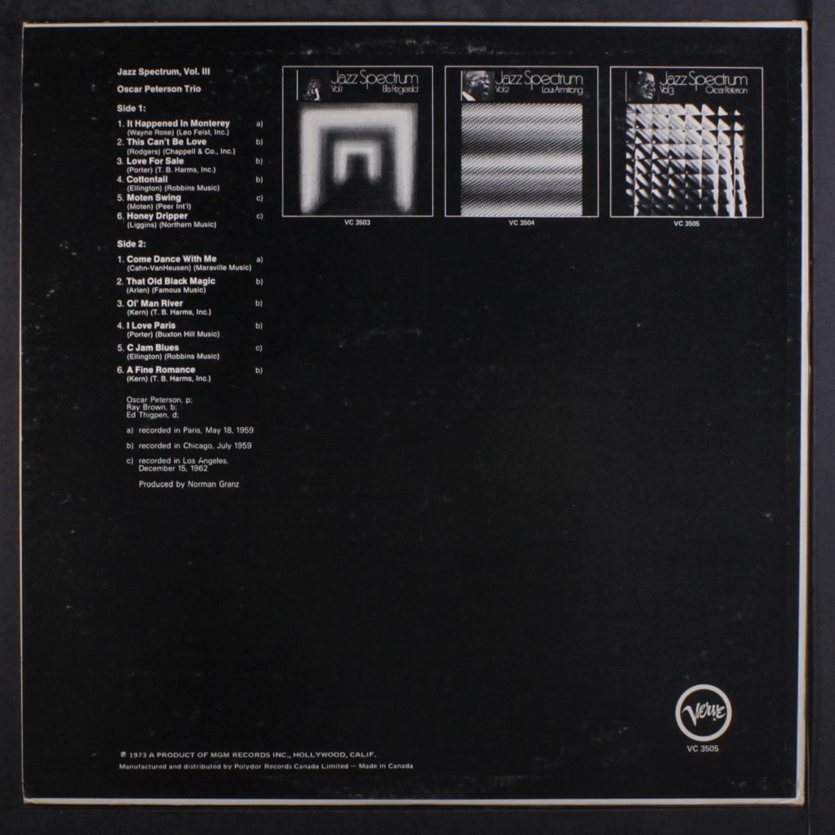 jazz spectrum, vol. 3 by OSCAR PETERSON