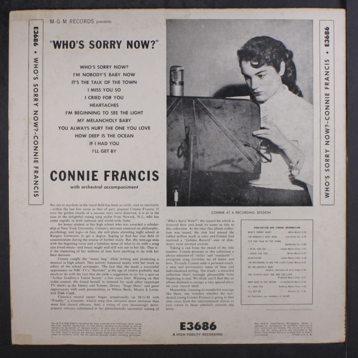 who's sorry now? by CONNIE FRANCIS