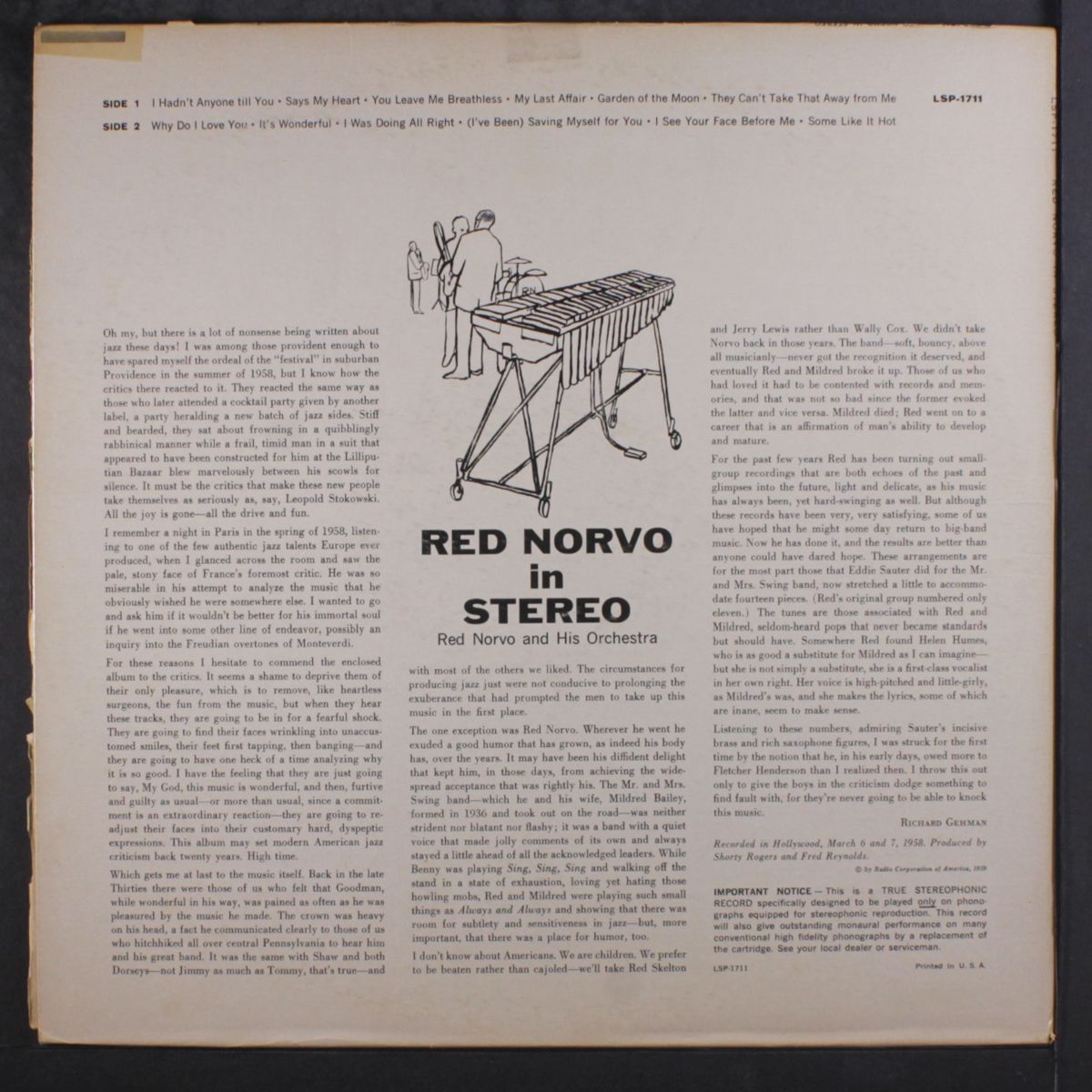 in stereo by RED NORVO