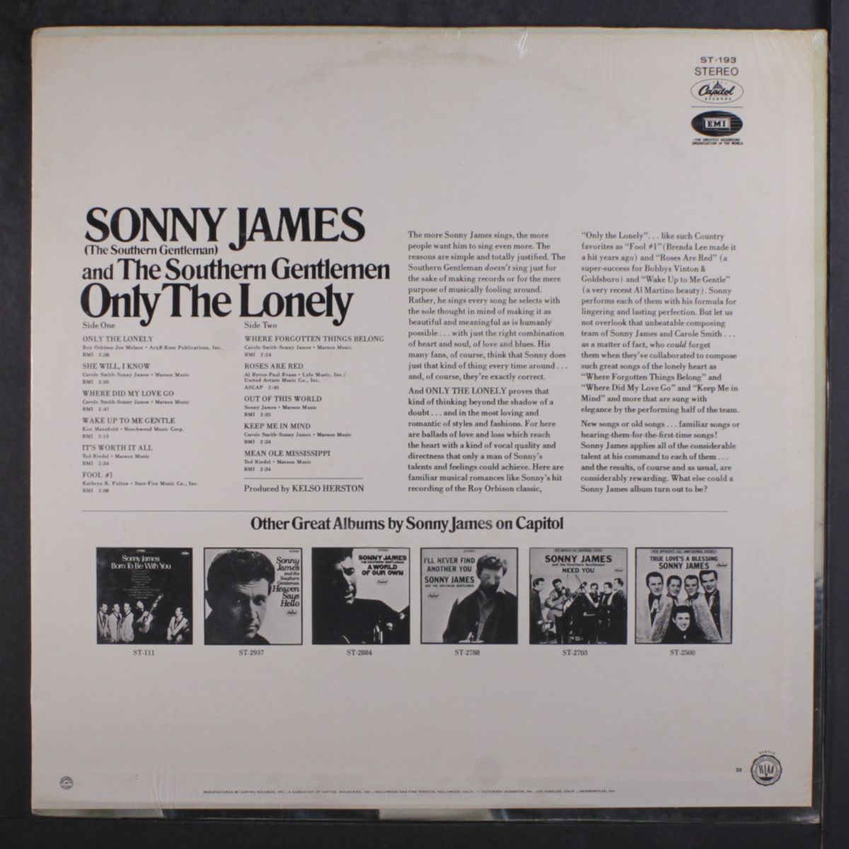 only the lonely by SONNY JAMES
