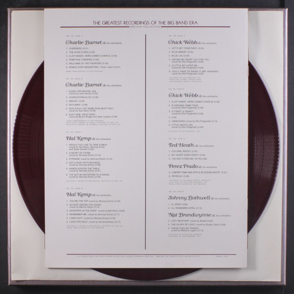 charlie barnet / hal kemp / chick webb / ted heath by VARIOUS