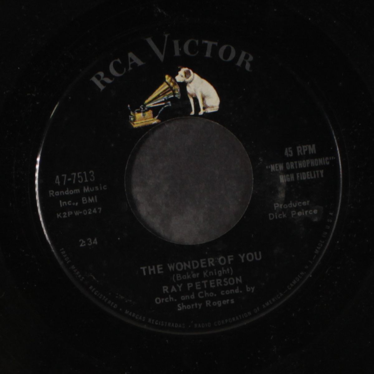 the wonder of you / i'm gone by RAY PETERSON