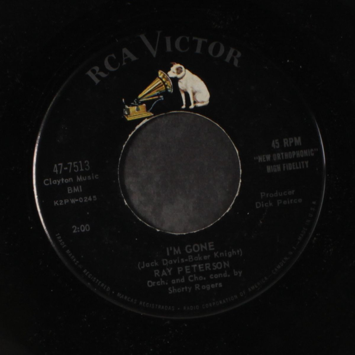 the wonder of you / i'm gone by RAY PETERSON