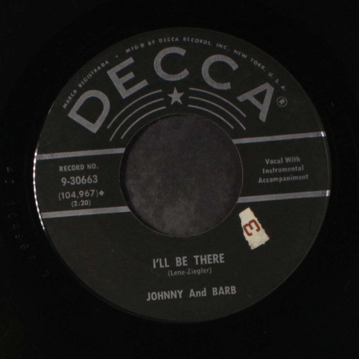 at the prom / i'll be there by JOHNNY & BARB