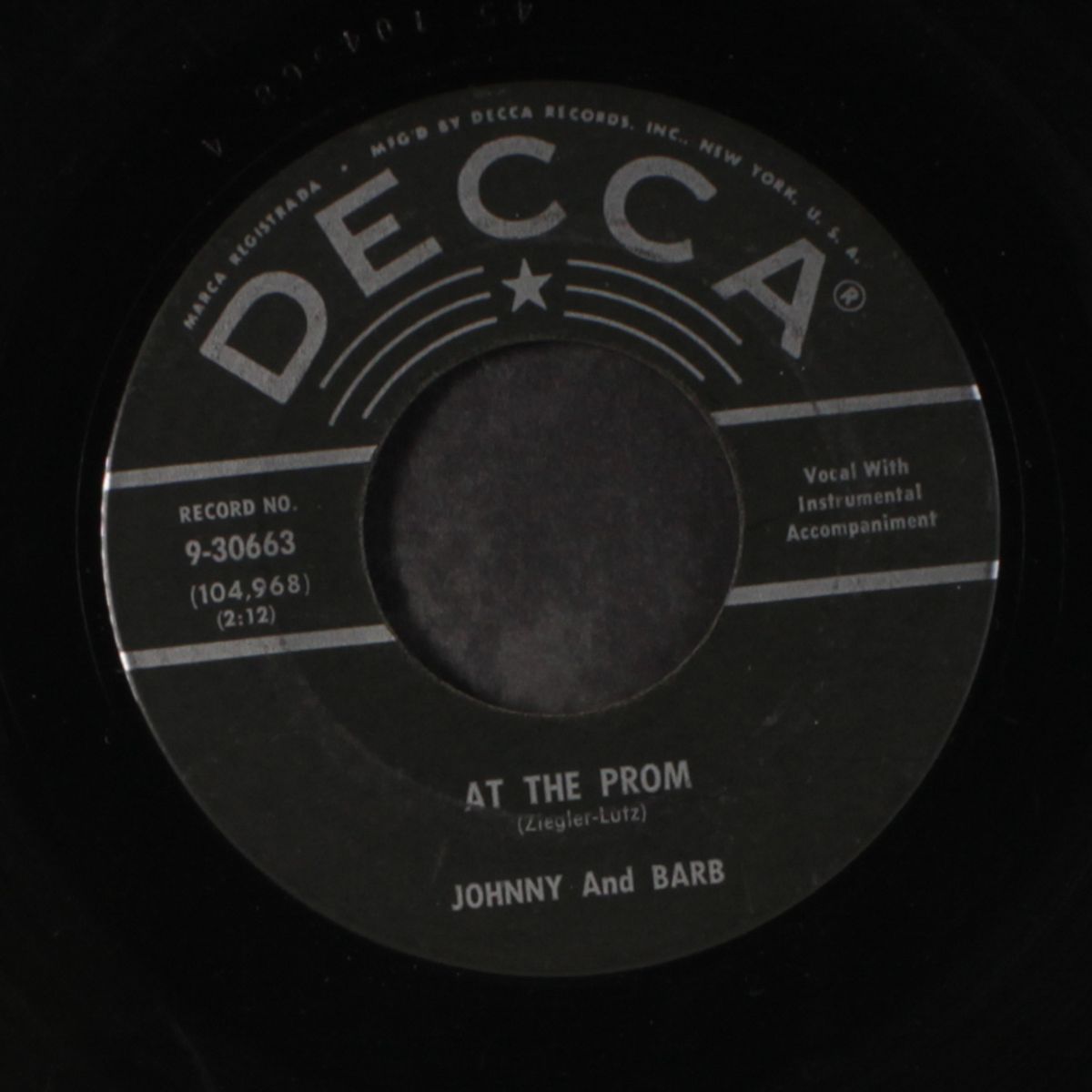 at the prom / i'll be there by JOHNNY & BARB