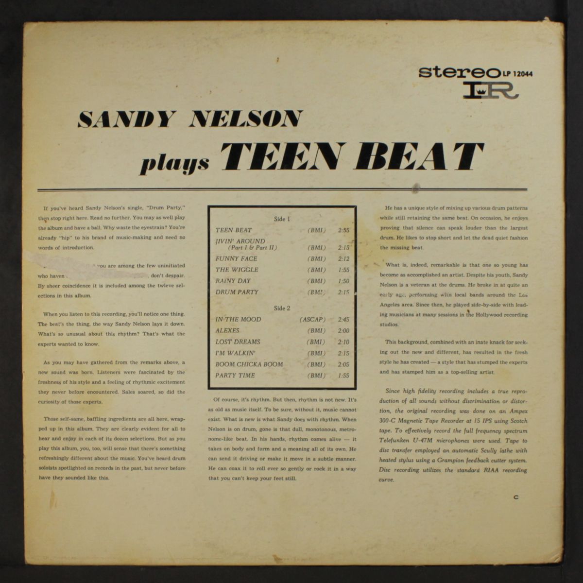 plays teen beat by SANDY NELSON