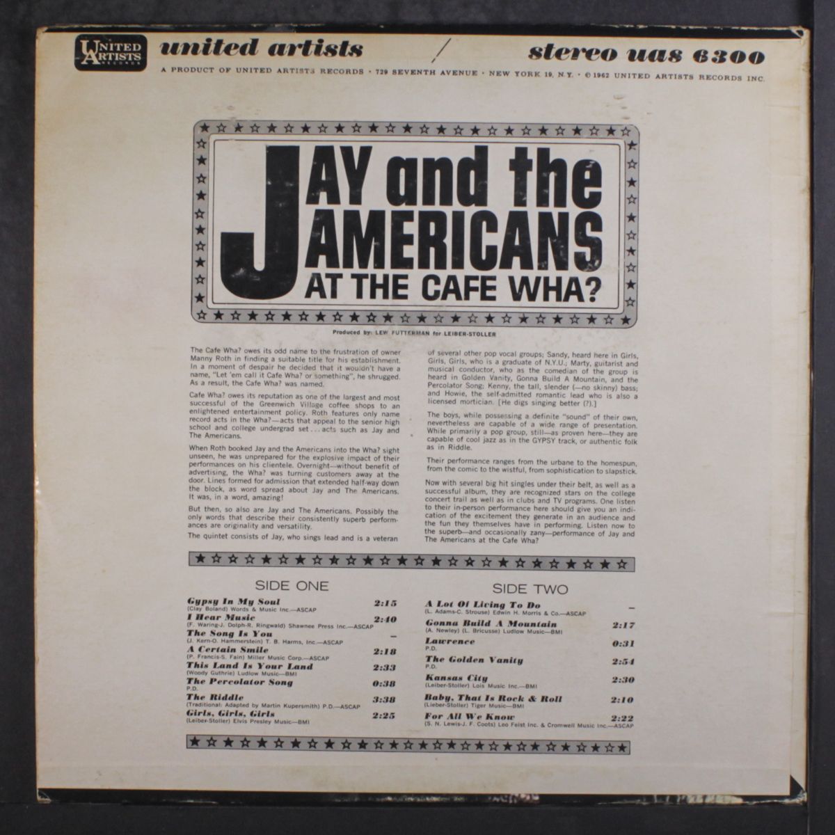 at the cafe wha? by JAY & AMERICANS