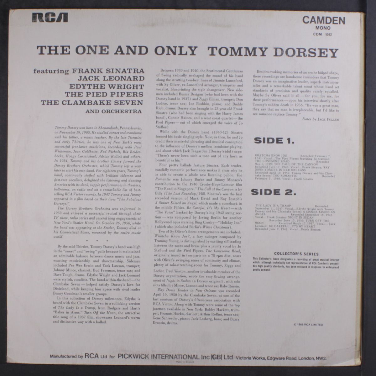 the one and only by TOMMY DORSEY