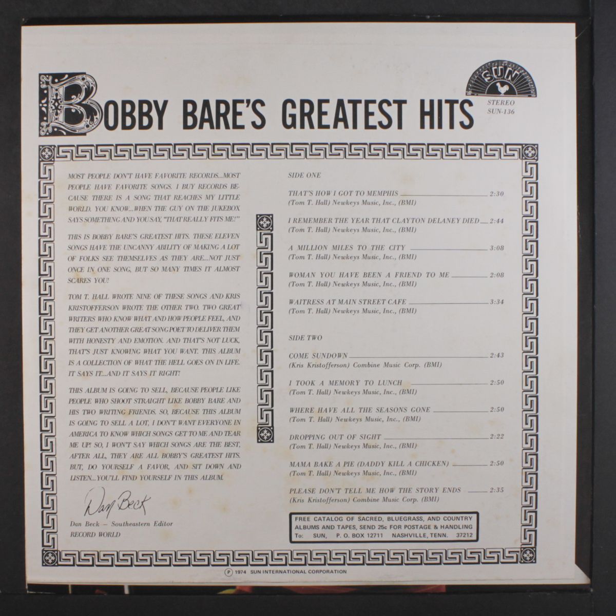 greatest hits by BOBBY BARE