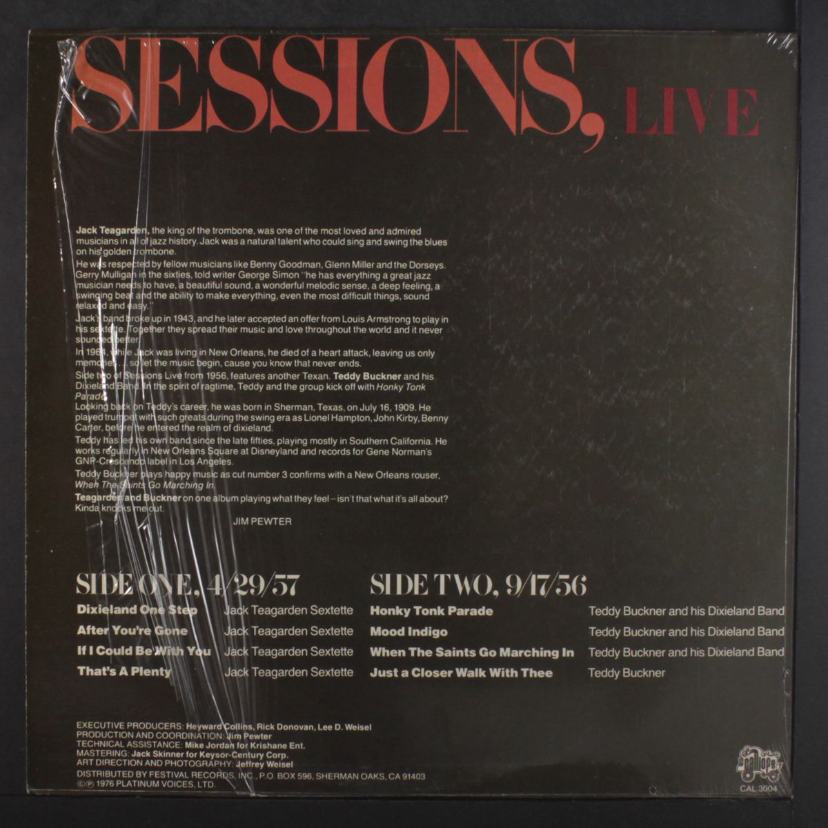 sessions, live by JACK TEAGARDEN & TEDDY BUCKNER