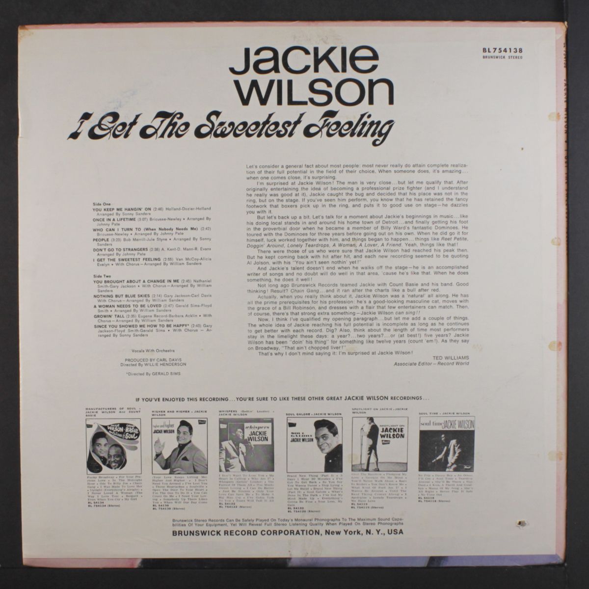 i get the sweetest feeling by JACKIE WILSON