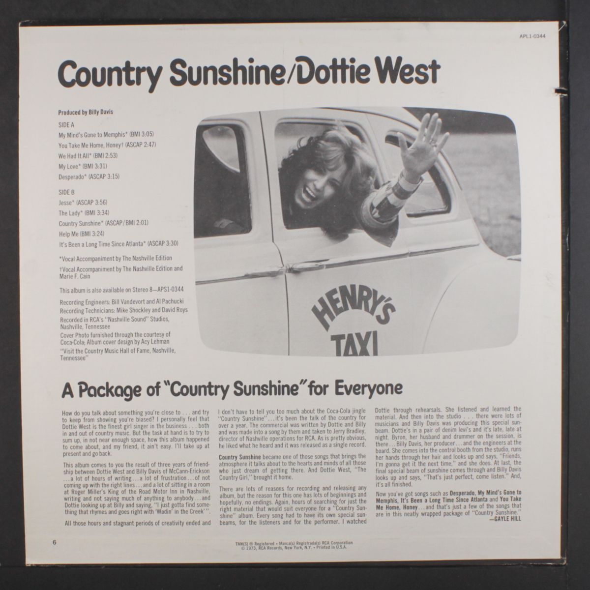 country sunshine by DOTTIE WEST