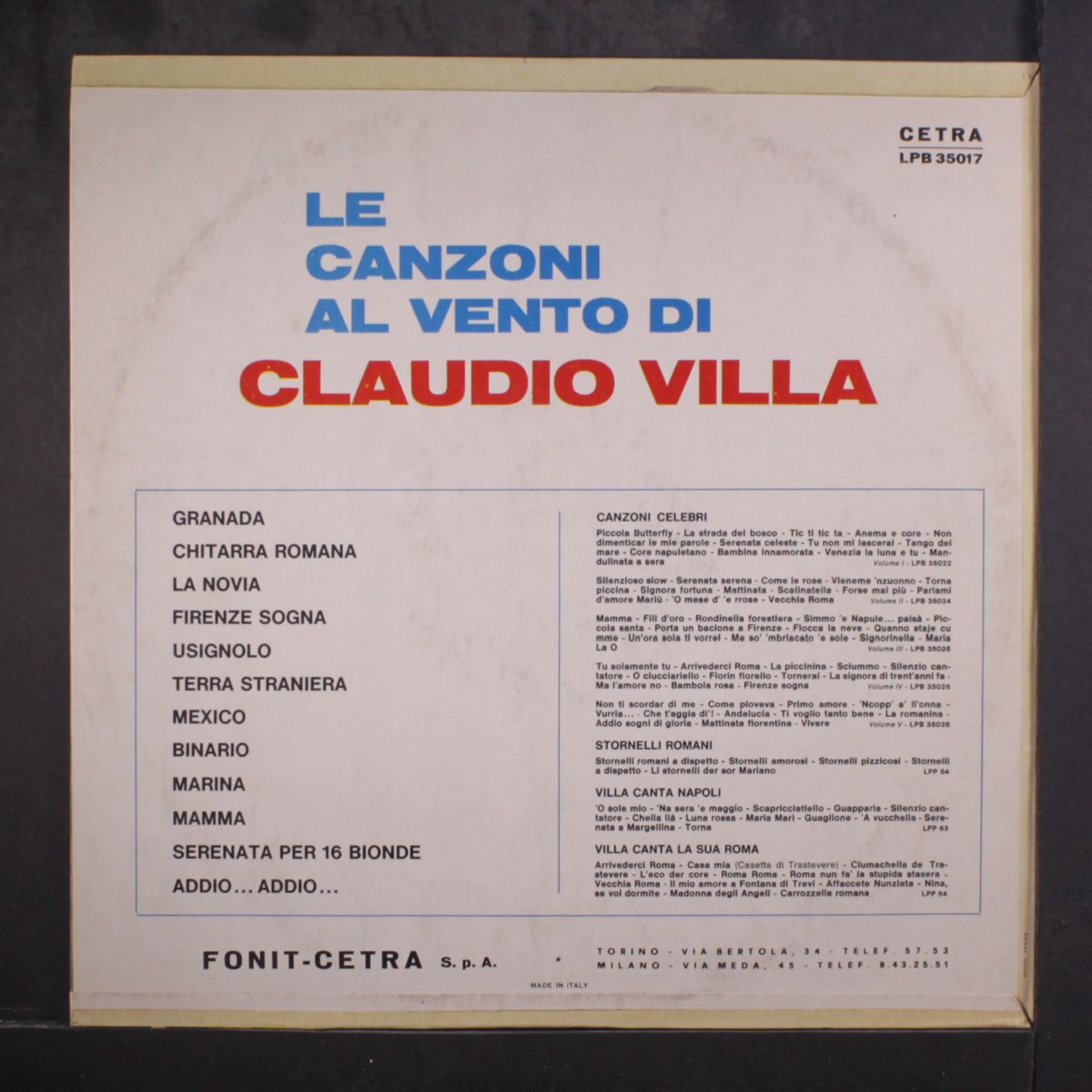 le canzoni al vento di by CLAUDIO VILLA