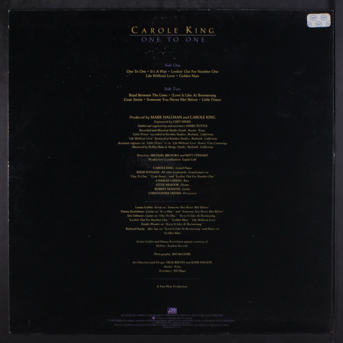 one to one by CAROLE KING