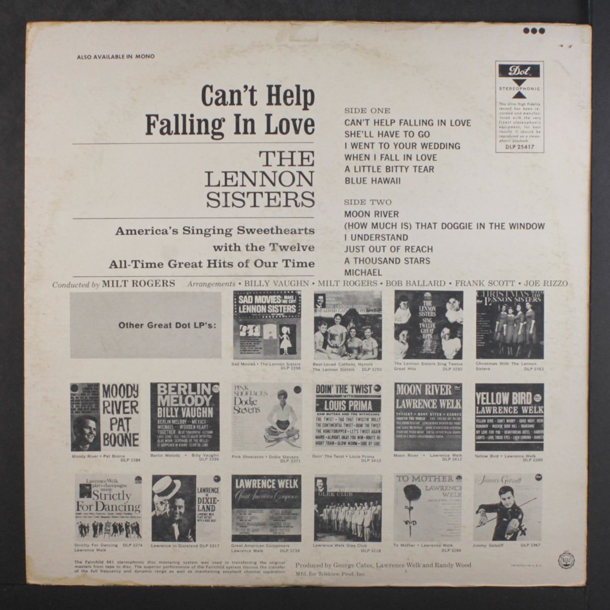 can't help falling in love by LENNON SISTERS