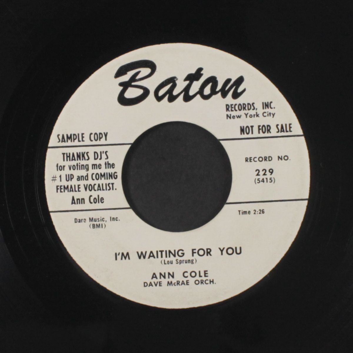 i'm waiting for you / my tearful heart by ANN COLE