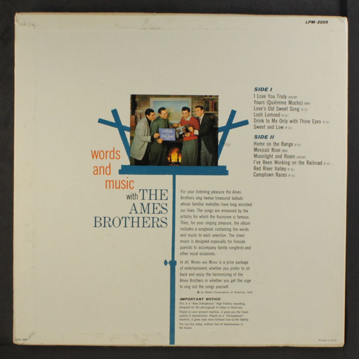 words and music by AMES BROTHERS