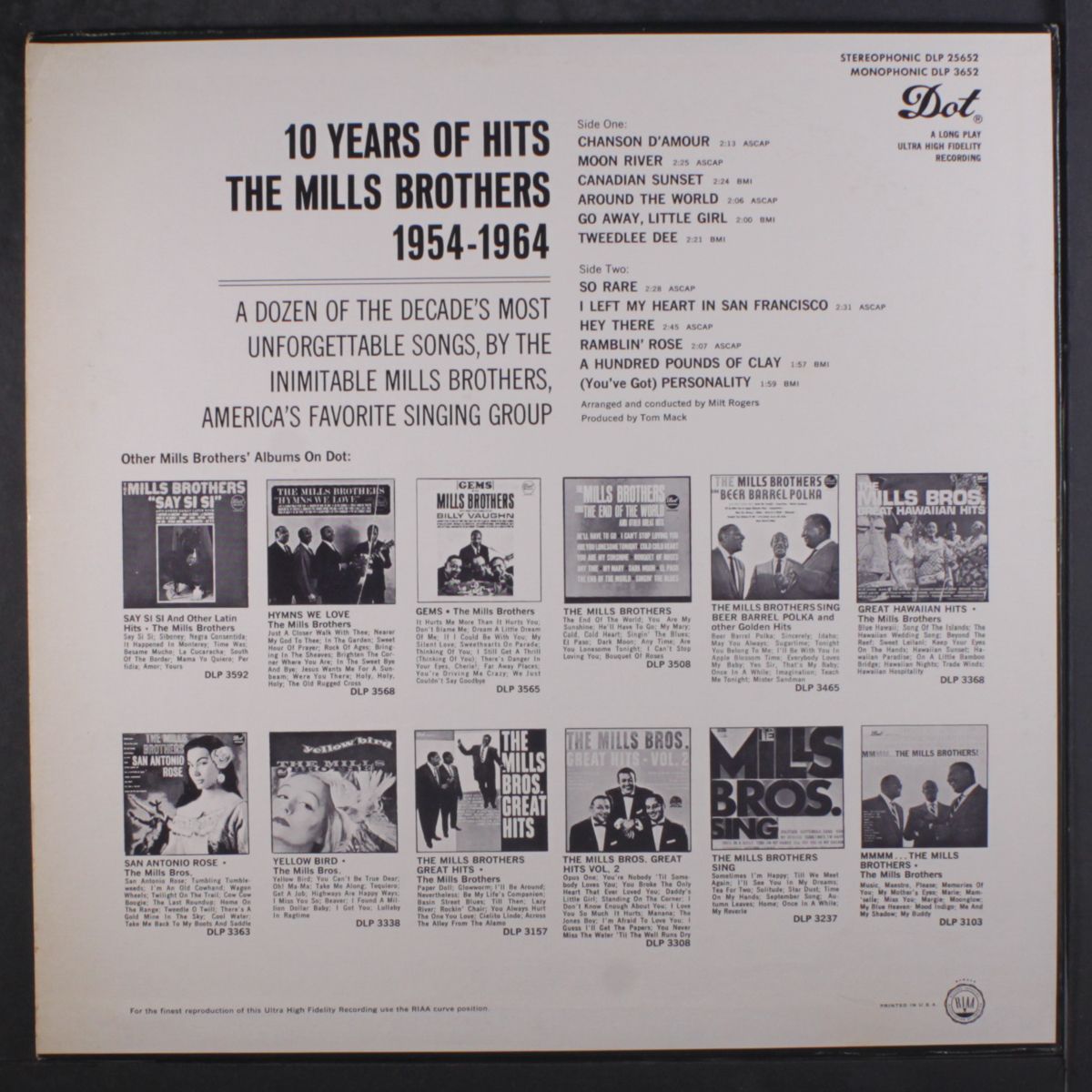 10 years of hits by MILLS BROTHERS