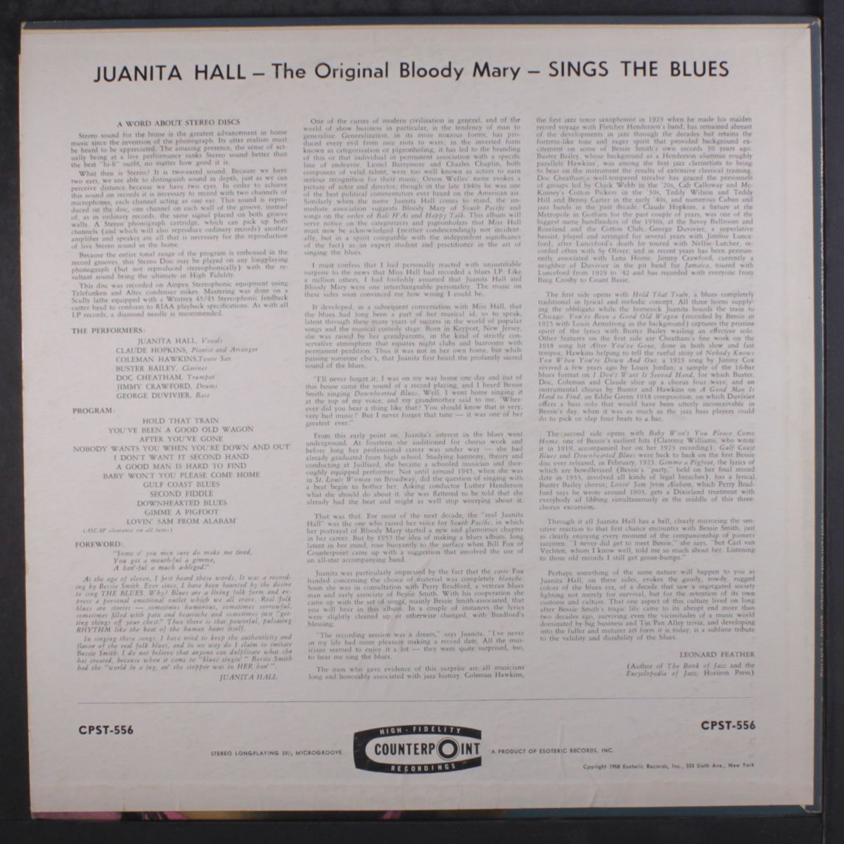 sings the blues by JUANITA HALL