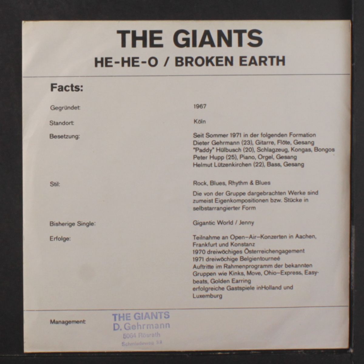 he-he-ho / broken earth by GIANTS
