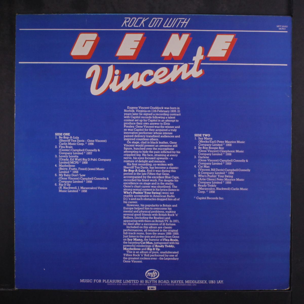 rock on with gene by GENE VINCENT