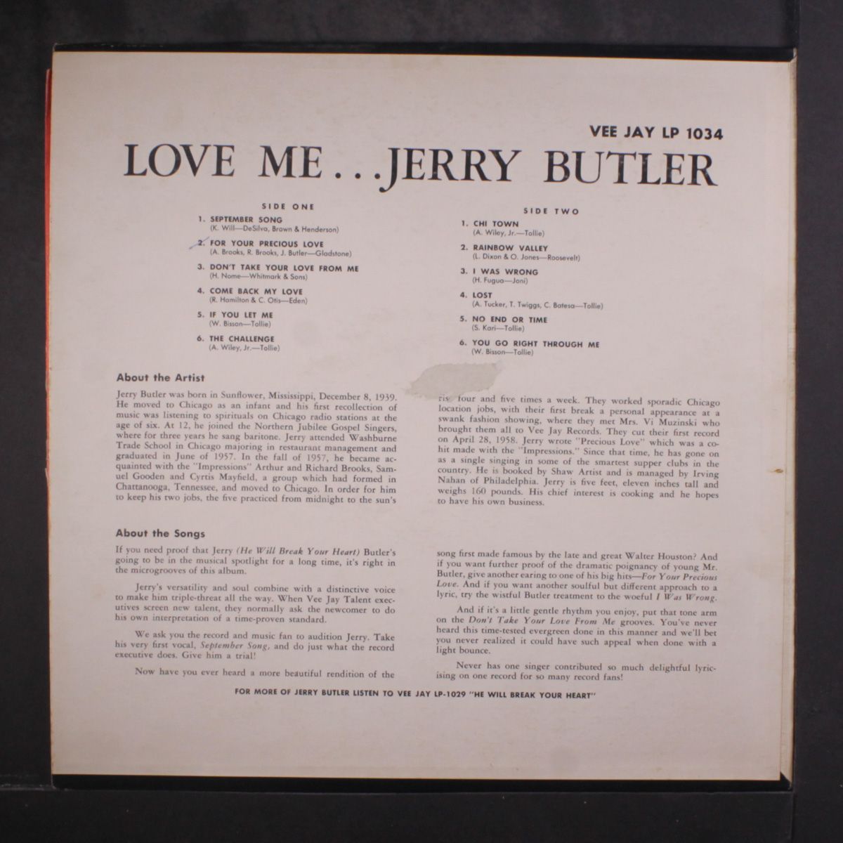 love me by JERRY BUTLER
